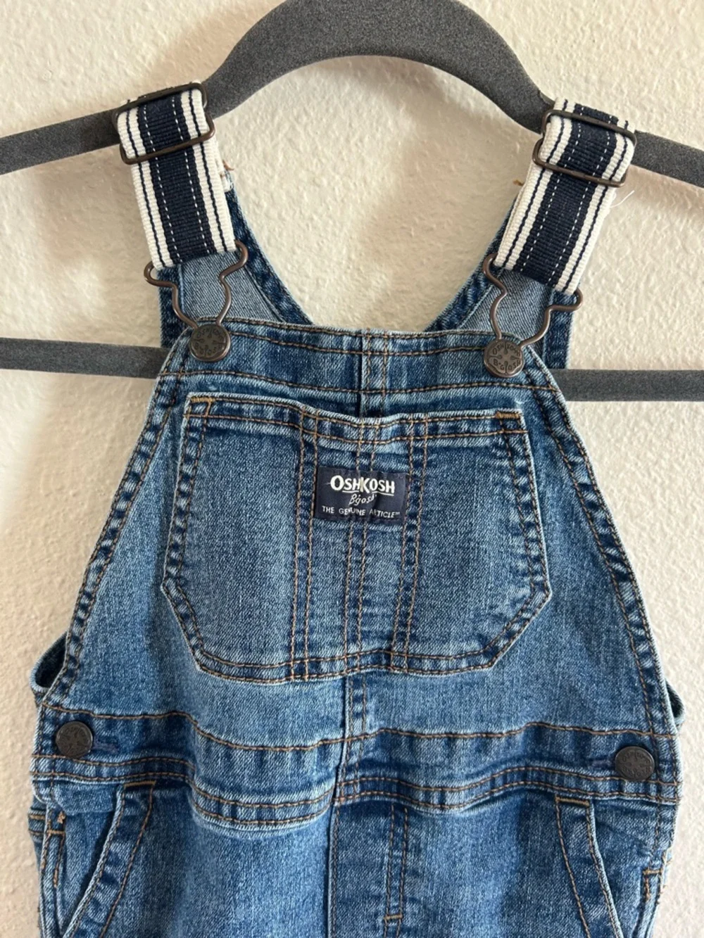 Oshkosh Vestbak Denim Snap Overalls Baby Size 24 Mon